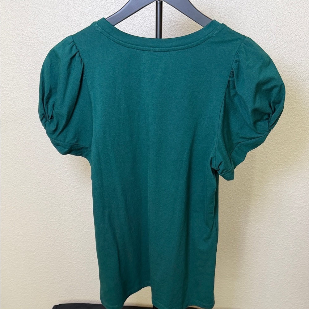 Amazon Essentials Dark Green Puff Sleeve Tee - Picture 4 of 9